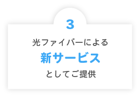 3.光ファイバーによる新サービスとしてご提供
